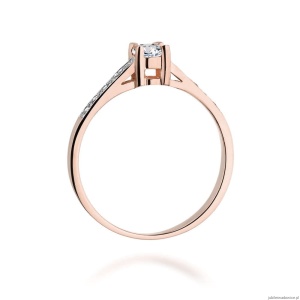 Pierścionek W0364 Diament Laboratoryjny 0,30ct różowe złoto