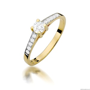 Pierścionek W0364 Diament Laboratoryjny 0,30ct żółte złoto
