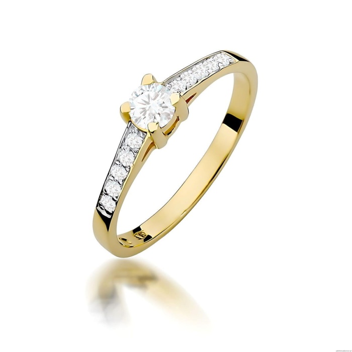 Pierścionek W0364 Diament Laboratoryjny 0,30ct żółte złoto
