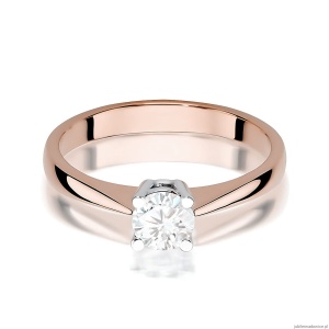 Pierścionek W0404 Diament Laboratoryjny 0,50ct różowe złoto