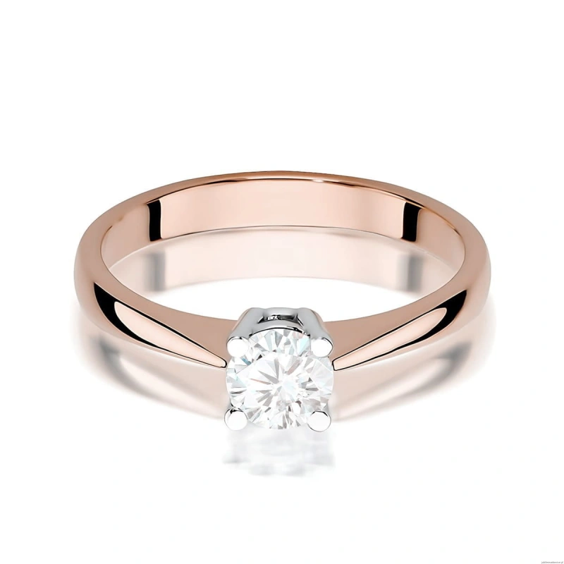 Pierścionek W0404 Diament Laboratoryjny 0,50ct różowe złoto