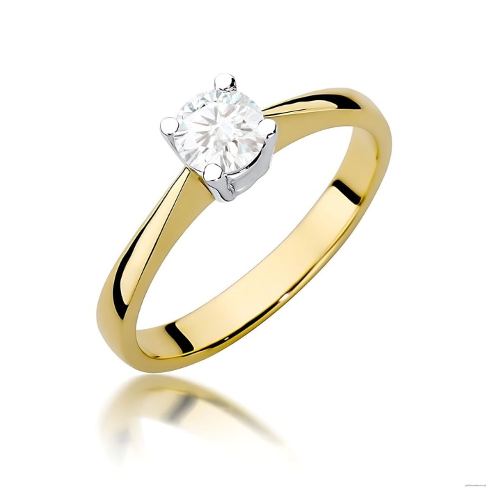Pierścionek W0404 Diament Laboratoryjny 0,50ct żółte złoto