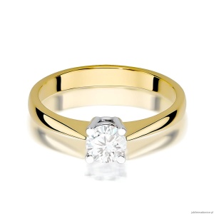 Pierścionek W0404 Diament Laboratoryjny 0,50ct żółte złoto