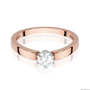 Pierścionek W0562 Diament Laboratoryjny 0,25ct różowe złoto