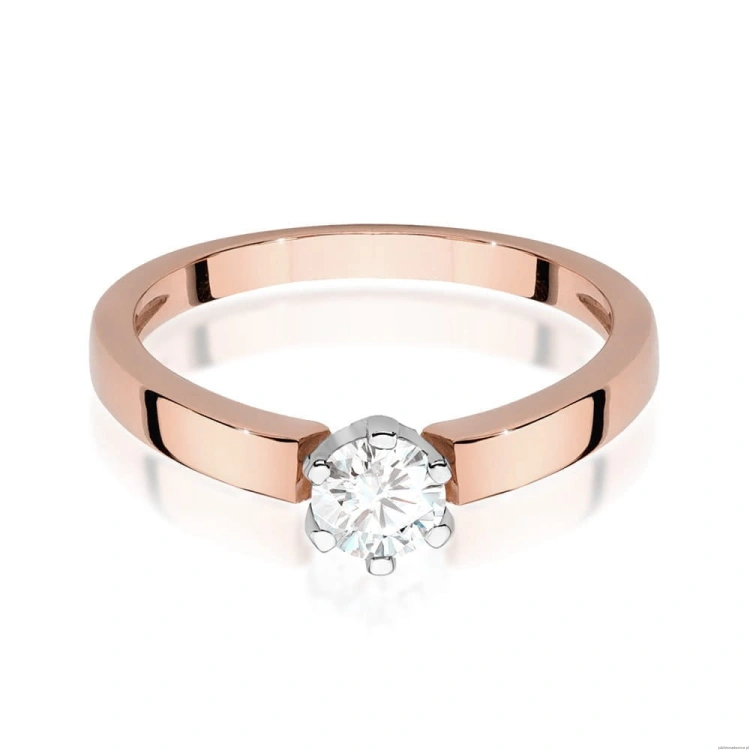 Pierścionek W0562 Diament Laboratoryjny 0,25ct różowe złoto