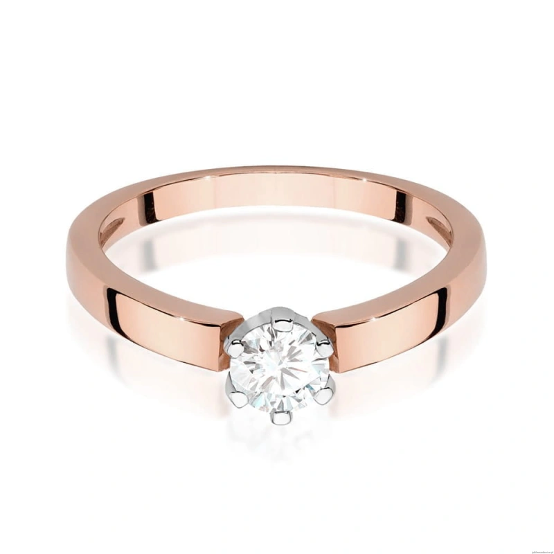 Pierścionek W0562 Diament Laboratoryjny 0,25ct różowe złoto