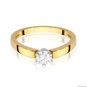 Pierścionek W0562 Diament Laboratoryjny 0,25ct żółte złoto