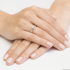 Pierścionek W0295 Diament Laboratoryjny 0,15ct białe złoto