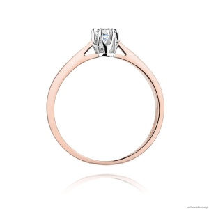 Pierścionek W0295 Diament Laboratoryjny 0,15ct różowe złoto