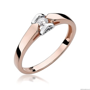 Pierścionek W0320 Diament Laboratoryjny 0,10ct różowe złoto