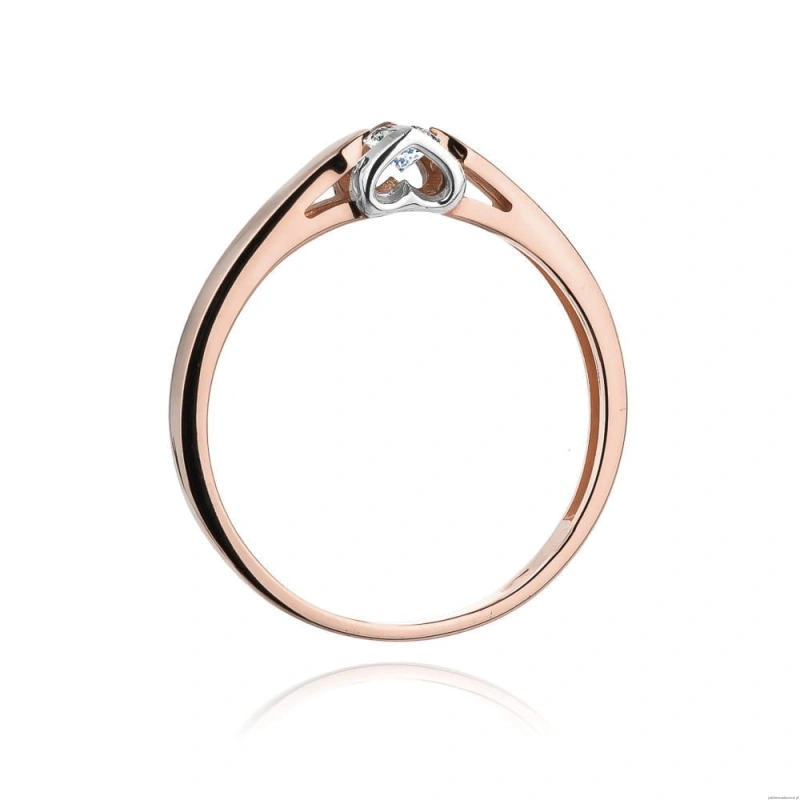 Pierścionek W0320 Diament Laboratoryjny 0,10ct różowe złoto