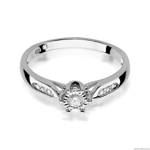 Pierścionek W0328 Diament Labortoryjny 0,08ct białe złoto