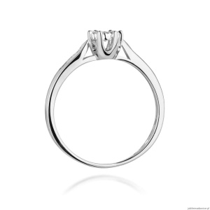 Pierścionek W0328 Diament Labortoryjny 0,08ct białe złoto