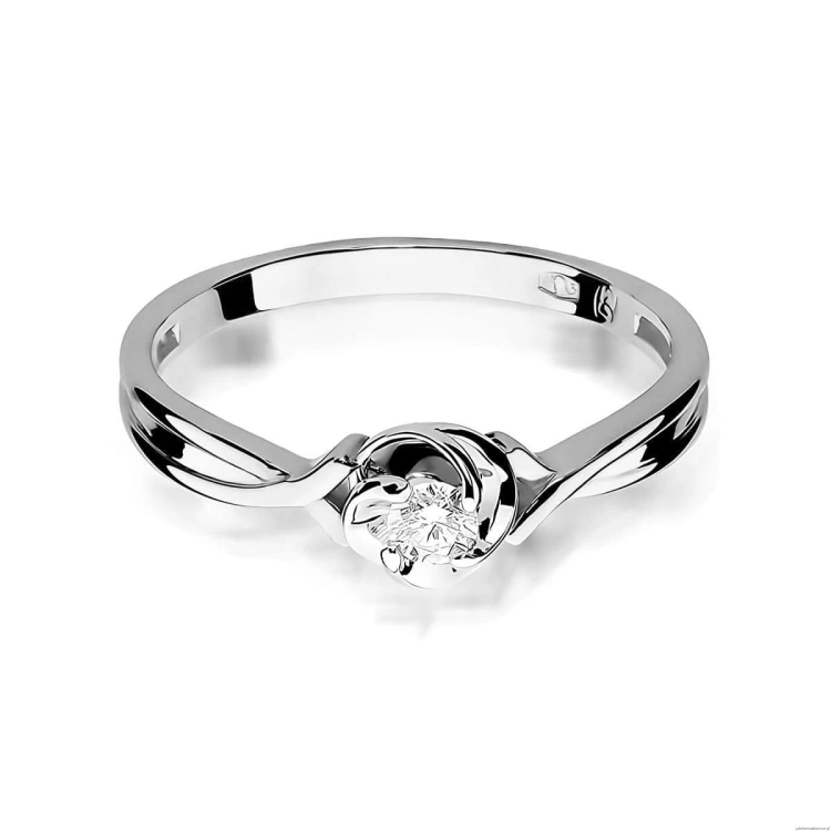 Pierścionek W0329 Diament Labolatoryjny 0,10ct białe złoto