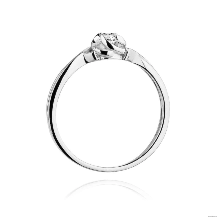 Pierścionek W0329 Diament Labolatoryjny 0,10ct białe złoto