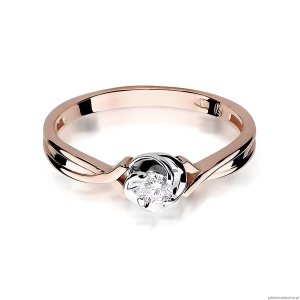 Pierścionek W0329 Diament Labolatoryjny 0,10ct różowe złoto