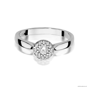 Pierścionek W0362 Diament Laboratoryjny 0,15ct białe złoto