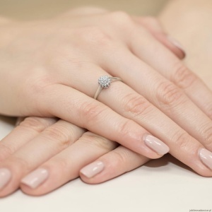 Pierścionek W0401 z diamentami laboratoryjnymi białe złoto