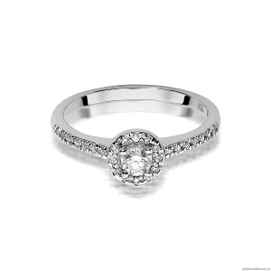 Pierścionek W0406 Diament Laboratoryjny 0,15ct białe złoto