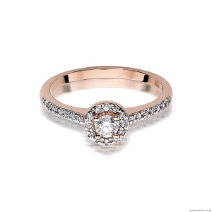 Pierścionek W0406 Diament Laboratoryjny 0,15ct różowe złoto