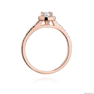 Pierścionek W0406 Diament Laboratoryjny 0,15ct różowe złoto