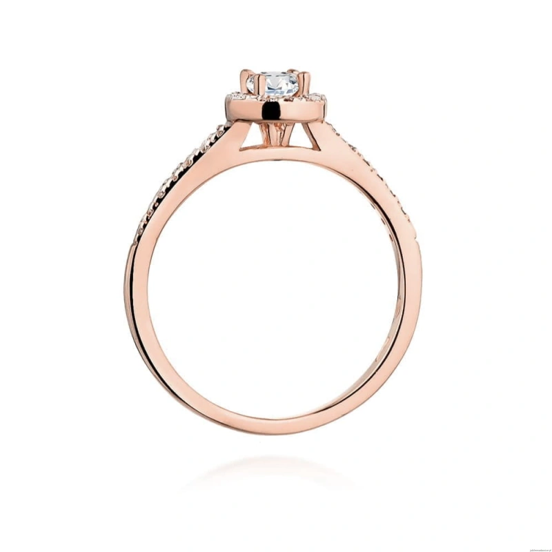 Pierścionek W0406 Diament Laboratoryjny 0,15ct różowe złoto