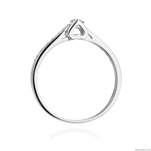 Pierścionek W0435 Diament Laboratoryjny 0,10ct białe złoto