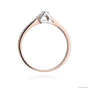 Pierścionek W0435 Diament Laboratoryjny 0,10ct różowe złoto