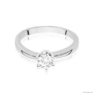 Pierścionek W0428 Diament Laboratoryjny 0,40ct białe złoto