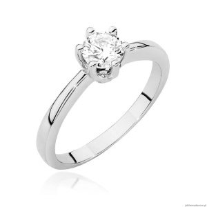 Pierścionek W0482 Diament Labolatoryjny 0,50ct białe złoto