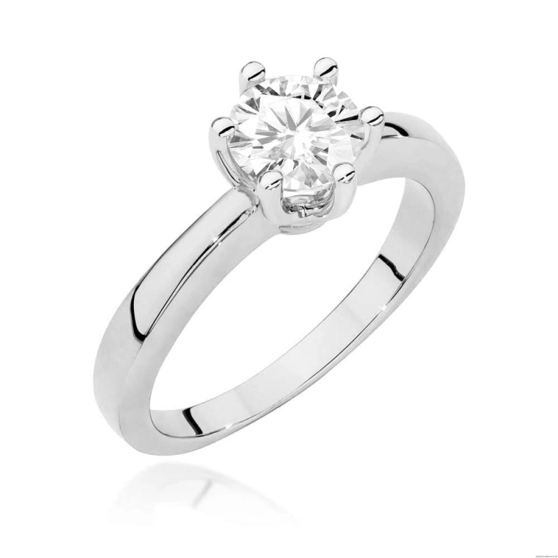 Pierścionek W0482 Diament Labolatoryjny 0,70ct białe złoto