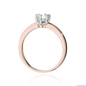 Pierścionek W0428 Diament Laboratoryjny 0,40ct różowe złoto