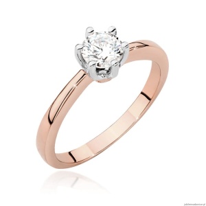 Pierścionek W0482 Diament Labolatoryjny 0,50ct różowe złoto