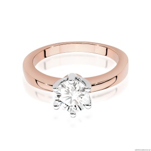 Pierścionek W0482 Diament Labolatoryjny 0,70ct różowe złoto