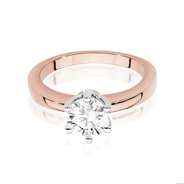 Pierścionek W0482 Diament Labolatoryjny 0,70ct różowe złoto