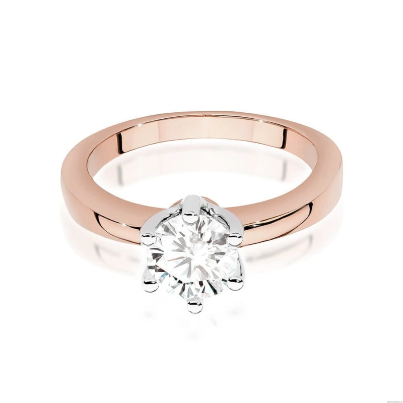 Pierścionek W0482 Diament Labolatoryjny 0,70ct różowe złoto