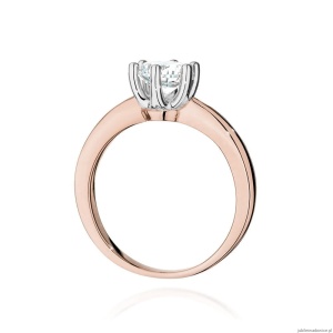 Pierścionek W0482 Diament Labolatoryjny 0,70ct różowe złoto