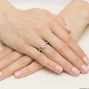 Pierścionek W0482 Diament Labolatoryjny 0,70ct różowe złoto