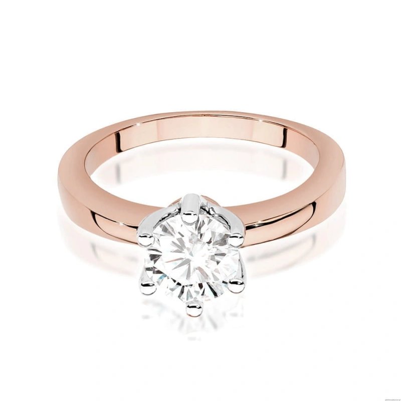 Pierścionek W0482 Diament Labolatoryjny 1,00ct różowe złoto