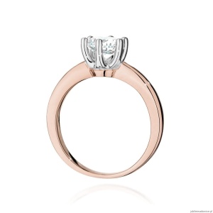 Pierścionek W0482 Diament Labolatoryjny 1,00ct różowe złoto