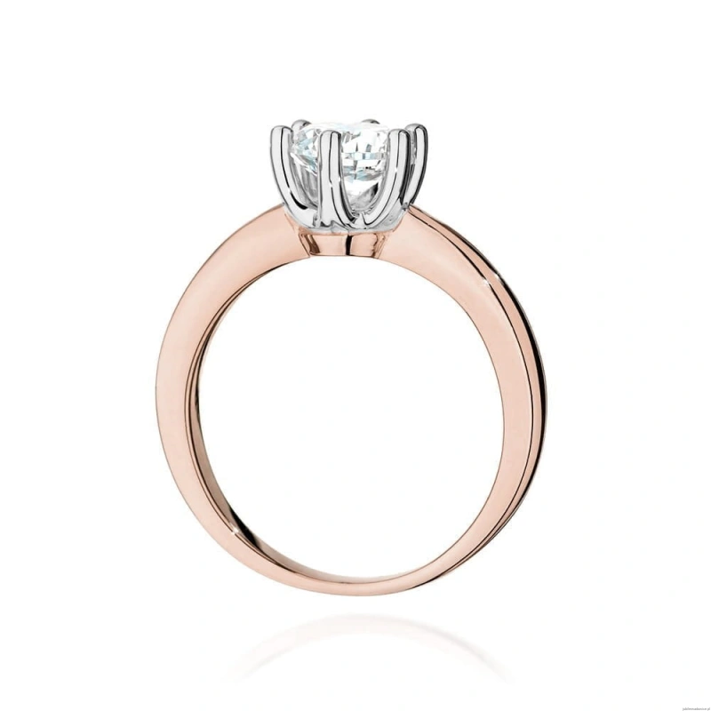 Pierścionek W0482 Diament Labolatoryjny 1,00ct różowe złoto