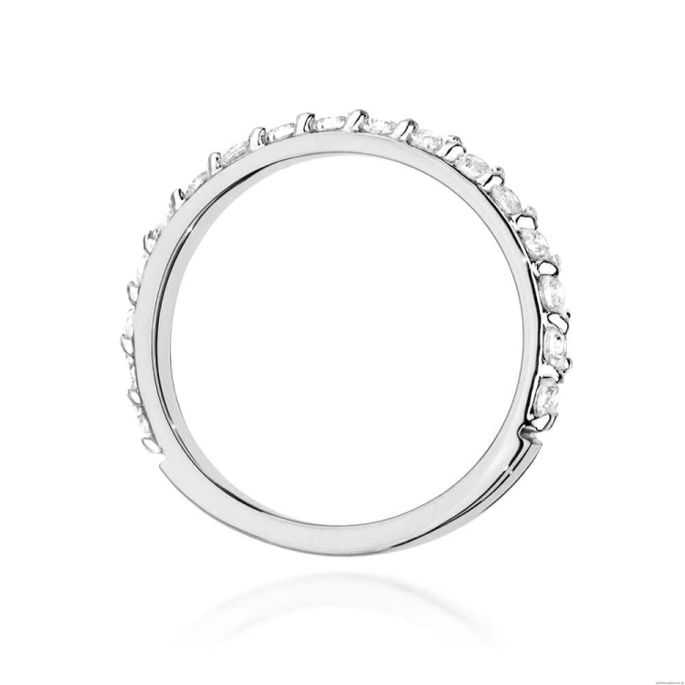 Pierścionek W0532 z diamentami laboratoryjnymi białe złoto