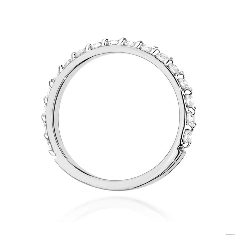 Pierścionek W0532 z diamentami laboratoryjnymi białe złoto