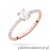 Pierścionek W0582 z diament laboratoryjny 0,30ct różowe złoto