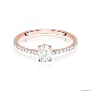 Pierścionek W0582 z diament laboratoryjny 0,30ct różowe złoto