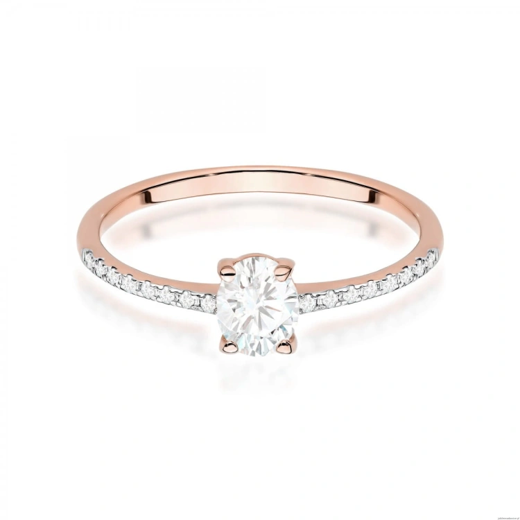 Pierścionek W0582 z diament laboratoryjny 0,30ct różowe złoto