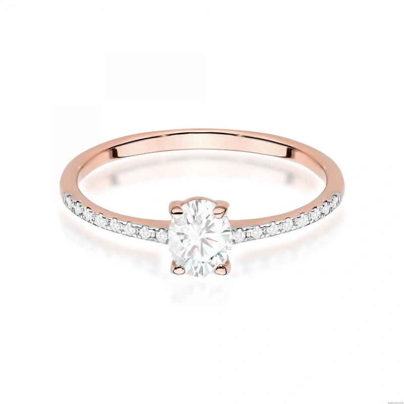 Pierścionek W0582 z diament laboratoryjny 0,30ct różowe złoto