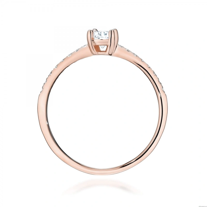 Pierścionek W0582 z diament laboratoryjny 0,30ct różowe złoto
