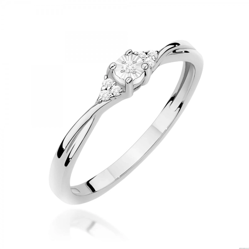 Pierścionek W0682 Diament 0,01ct białe złoto