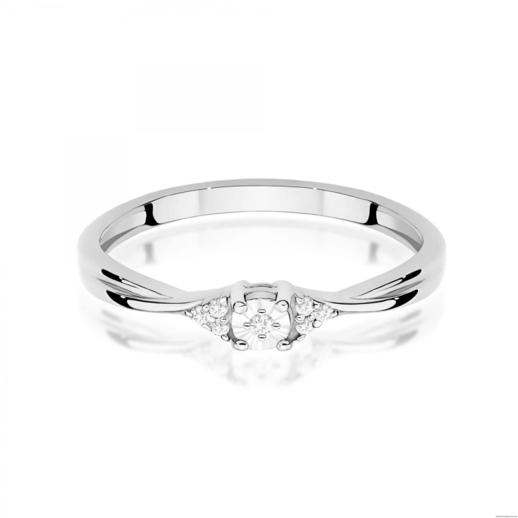 Pierścionek W0682 Diament 0,01ct białe złoto